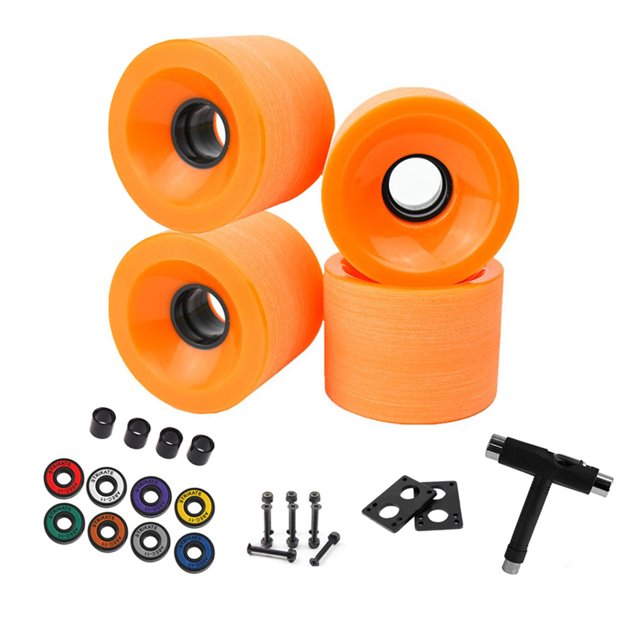 Soidarity Ruedas de monopatín de 51mm, rodamientos de rodillos de tabla larga, arandelas, juego de bujes de patinaje de calle, parque, deportes al aire Patinetes eléctricos Naranja Soidarity OD020102-05