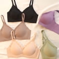thumbnail image 4 of Womens Soft Bra Underwear Breathable Upper Support Gathers Bra, 4 of 5