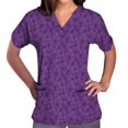 thumbnail image 2 of Womens Work Shirts Printing Workwear V-neck Short Sleeve T Shirts Solid Color Overalls, 2 of 5