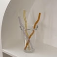 thumbnail image 5 of 5pcs Reusable Glass Straws, Reusable Bent Wavy Glass Drinking Straws, Reusable Straws for Smoothies, Milkshakes, Juice, 5 of 6