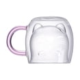 thumbnail image 4 of Vaso de vidrio antiescaldamiento, soplado a mano, resistente al calor, con forma de oreja de gato. Linea blanca, 4 of 9