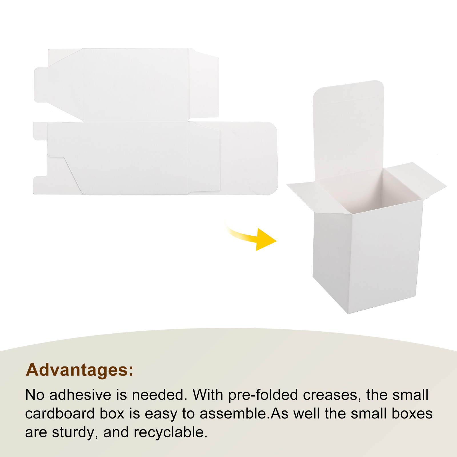 Unique Bargain Paper Recycled Gift Corrugated Paper Box White 2.8"x 2.8"x 3.9"