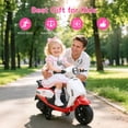 thumbnail image 6 of BKIRNP Kids Electric Motorcycles for Toddlers Age 1-3,6V Ride on Motorcycles,Ride on Toys with Music,LED Light,Training Wheels,2 MPH Kids Electric Motorcycle for Indoor & Outdoor Use,Red, 6 of 7