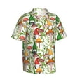 thumbnail image 3 of Xecao Mushrooms Gnomes print Hawaiian shirt - a stylish short-sleeve button-down for men, perfect for casual beach and tropical outings., 3 of 9