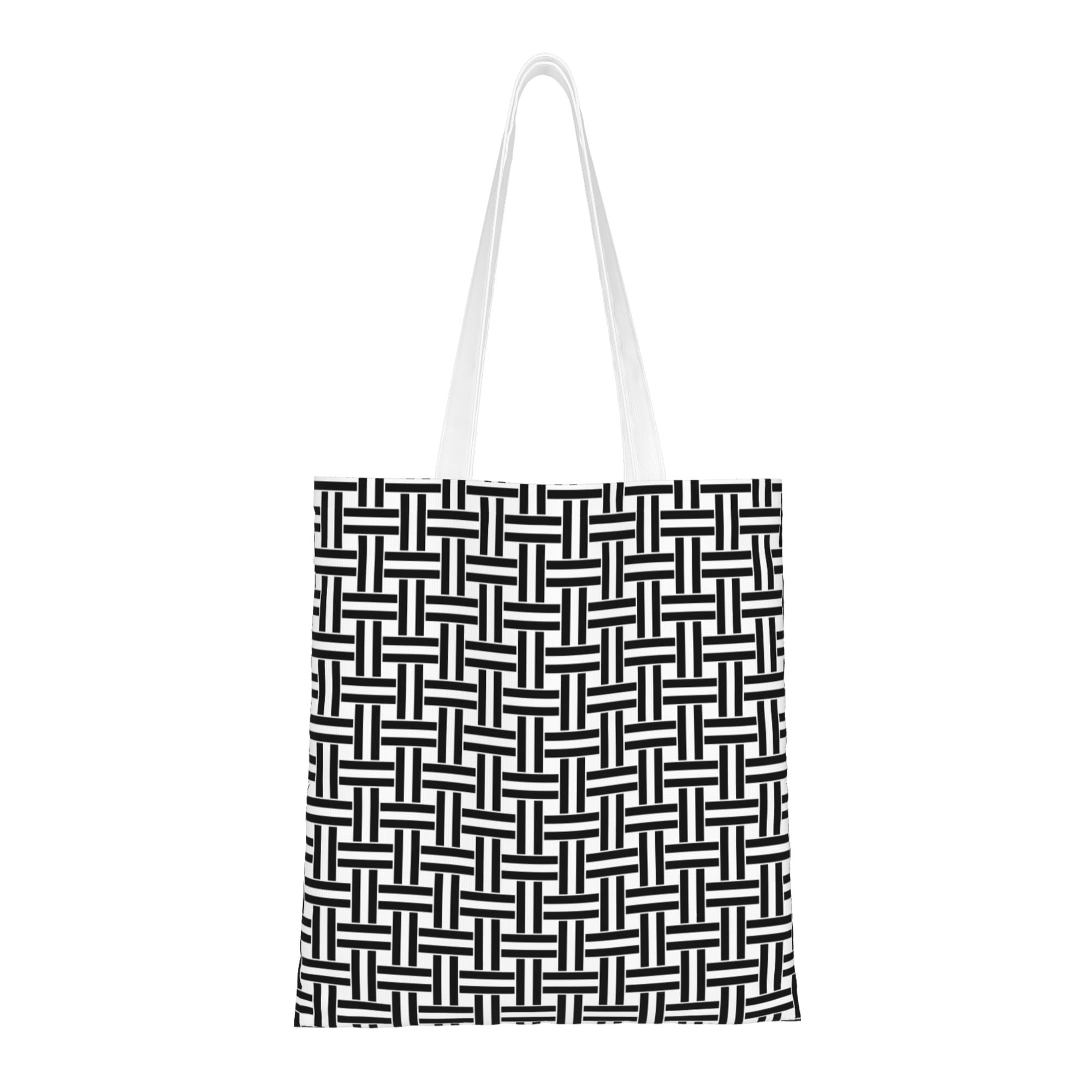 Black And White Contrasting Canvas Bag
