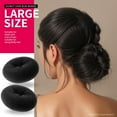thumbnail image 2 of MRSXXNTY Donut Hair Bun Maker 7 Pieces,Ring Style Bun Maker Set with Hair Bun Makers (1 extra-large, 2 large, 2 medium and 2 small), 5 pieces Hair Elastic Bands, 20 pieces Hair Pins, Dark Brown, 2 of 7