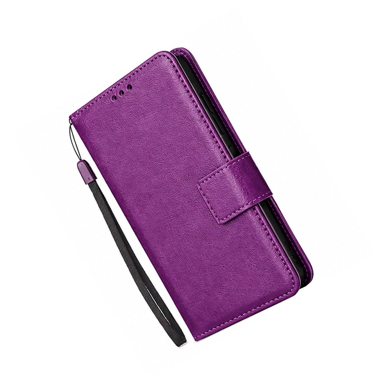 Vintage Leather Protective Wallet Cover for iPhone 17 Pro Max - Purple
