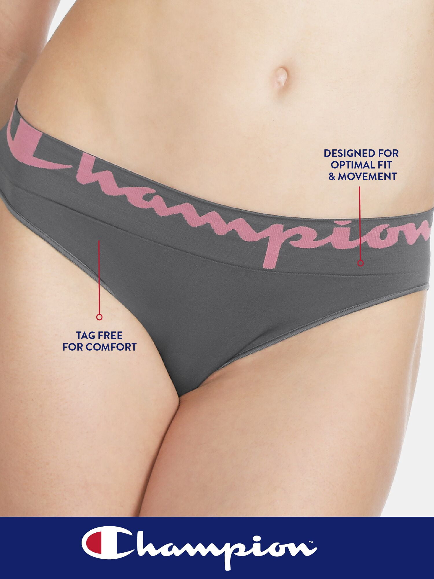 Champion Women’s Seamless High Rise Bikini Underwear, 3 Pack, Sizes S - 2XL