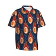 thumbnail image 2 of Fotbe American Football and Fire Flames Hawaiian Shirt for Men Unisex Summer Beach Casual Short Sleeve Cotton Linen Button Down Shirts-X-Large, 2 of 9