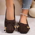 thumbnail image 2 of Xucatan Fashion Fringe Bow Loafers for Women, Breathable Cushioned Flats, Versatile Casual Walking Shoes for Work Weekend Gift, 2 of 9