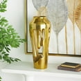 thumbnail image 3 of DecMode 19" Abstract Drip Gold Aluminum Metal Vase with Melting Designed Body, 3 of 14