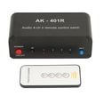 thumbnail image 1 of 4 Way AV Switch  Switcher, Aluminium Alloy Housing Stereo Compact DC 12V 4 Channel  Switcher Easy To Control With IR Remote Control For Game Console, 1 of 8