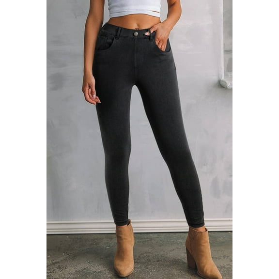 Redhotype Embrace Curves in Black Skinny Jeans - High Waist, Stretch Denim, Trendy Fit