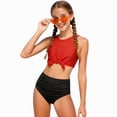 thumbnail image 5 of mgoYE Swimsuit for Girls Teen Girls Swimsuit Bikini Set(Watermelon Red,3-4 Years), 5 of 9
