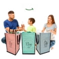 thumbnail image 5 of - Recycling Organizer Reusable Bags Sorter Trash Sorting Bins 3 Compartment Recycle Pack Of 3 With Lid, 5 of 7