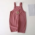 thumbnail image 3 of Pandaie Infant Baby Boy Girl Corduroy Overalls Romper Adjustable Button Suspender Pants Outfit Cute Bear Embroidery Clothes Pink,18-24 Months, 3 of 4