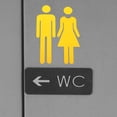 thumbnail image 3 of Minkissy 2pcs Decorative Toilet Sign Acrylic Golden Identification Directional Signage for Parking Lot, 3 of 8
