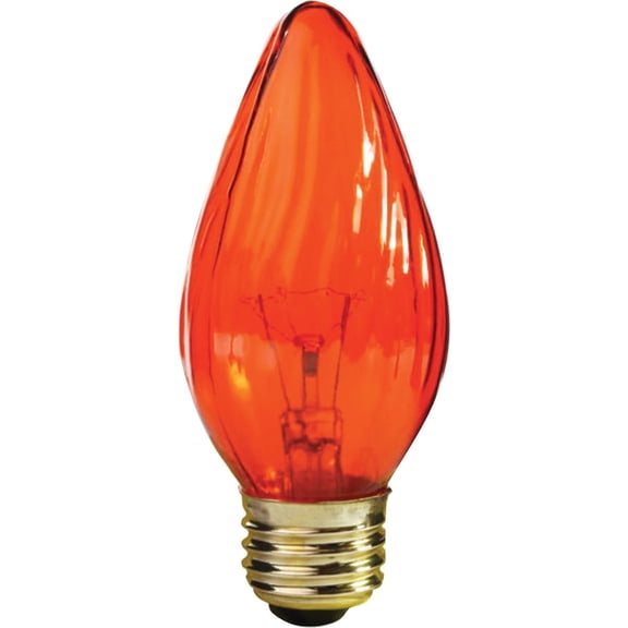 Satco S3366 120V Medium Base 25-Watt F15 Light Bulb, Amber
