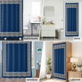 thumbnail image 6 of Geometric Greek Key Design Fabric Shower Curtain Navy Blue Washable Shower Curtains for Bathroom, Waterproof Bath Curtain with Hooks Home Decor 72x84in, 6 of 8