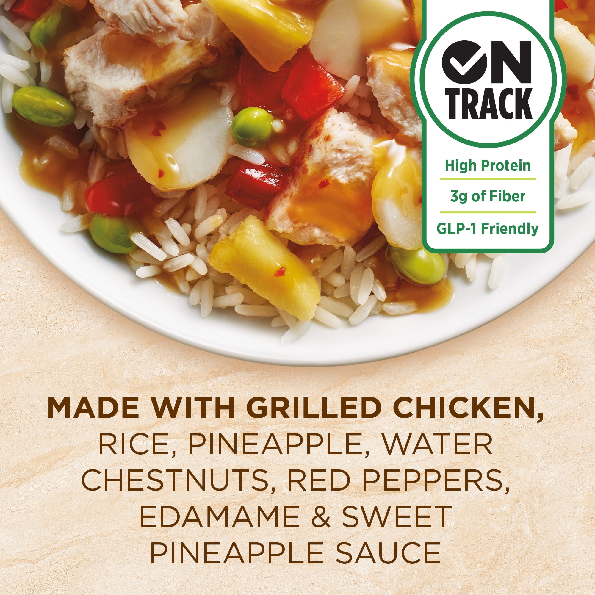Healthy Choice Cafe Steamers Pineapple Chicken, High Protein Frozen Meal, 9.9 oz. Bowl