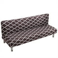 thumbnail image 4 of 2024 Folding Sofa Bed Cover Solid Color Futon Armless Slipcover Polyester Elastic Fabric All-Inclusive Cover, 4 of 6