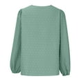 thumbnail image 4 of Long Sleeve Tops for Women Swiss Dot Lace Crochet V Neck Blouses Loose Casual Fall Pullover Elegant office Shirts, 4 of 5