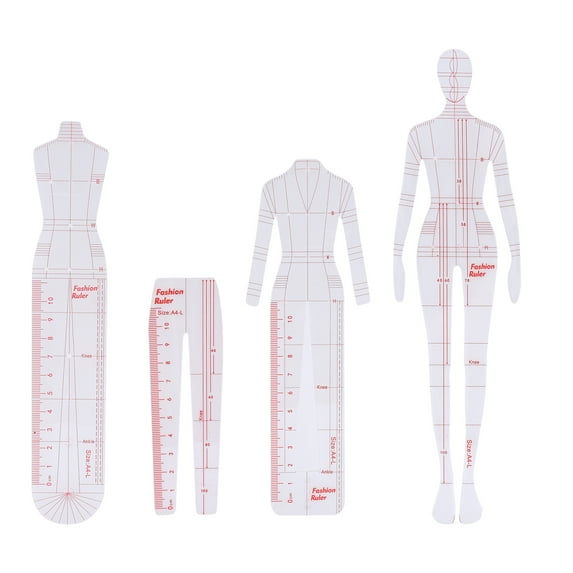 Yuedong DrawingRuler Design Template Set Clothing Measurement Analytical Instruments 4 Models Fashion Auxiliary Tools Red France