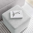 thumbnail image 6 of Callum 17" Square Woven Heathered Fabric Ottoman in Heathered Weave Light Gray, 6 of 9