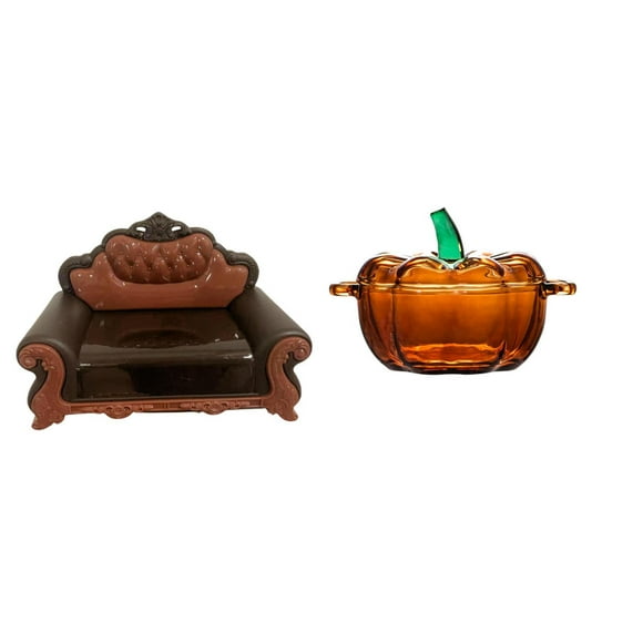 Sofá en miniatura para muñecas,Muebles de casa de muñecas,modelo de sofá europeo,decoración,Plato de dulces,Plato de dulces de vidrio con tapa Tarro de dulces decorativo,Para el buffet de