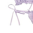 thumbnail image 5 of Womens Bra Tong Lingerie Tie Ruffle Trim Dobby Mesh Homewear, 5 of 5