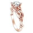 thumbnail image 2 of AFFY 1.00 Carat Round Shape Moissanite Branch Engagement Ring 14K Solid Rose Gold Ring Size-8.5, 2 of 2