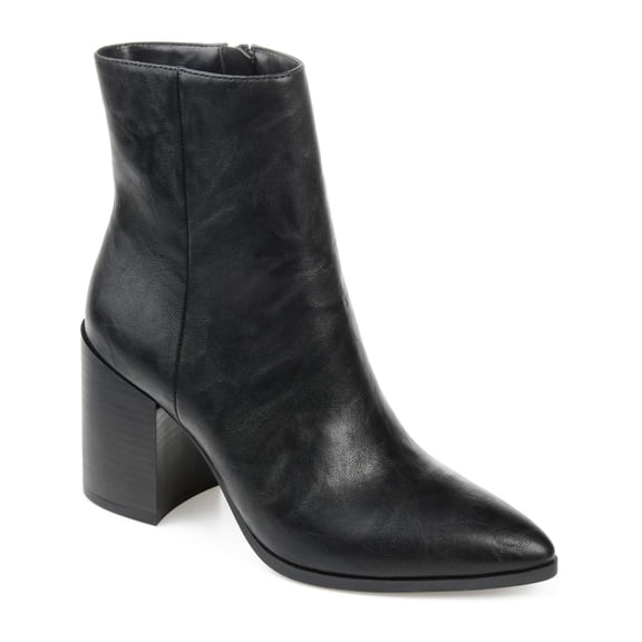 Journee Collection Womens Kathie Faux Leather Pointed Toe Ankle Boots