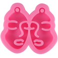 thumbnail image 1 of Molde de silicona para pendientes con forma de cara de niña brillante, molde de resina epoxi para bricolaje, decoración, rosa, rosa, 1 of 5