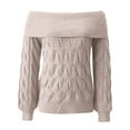 thumbnail image 4 of Wdgfv Lightweight Pullover for Women Elegant Off Shoulder Long Sleeve Knit Pullover Sweater For Women Fashion Forward Styles And, 4 of 5