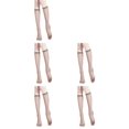 thumbnail image 4 of Ljudmp 5Pairs Women's Knee High Socks Ultra-thin See-through High Elasticity Anti-slip Soft Breathable Quick Dry Nylon Long Tube Stocking Coffee 5x, 4 of 4