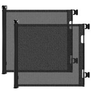 Retractable Dog Gate, Mesh Dog Gate for Doorways, Safety Gate for Stairs, Hallways, Black 76"W x 33"H