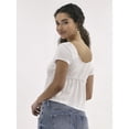 thumbnail image 3 of No Boundaries Babydoll Top with Short Sleeves, Women's, 3 of 6