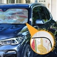 thumbnail image 3 of Universal Fit Accordion Auto Sunshade Windshield Sunshade 57'' x 31.5'' Summer Beach Elements, 3 of 8