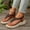 Brown, variant on Gspmoly Slides Women Sandals, Women's Fashion Casual Small Flower One-Toe Breathable Spring And Summer New Hollow Thick-Soled Sandals Shower Slides Black 40