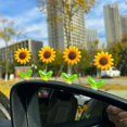 thumbnail image 3 of sunsanly 5/8/10Pcs Sunflower Decoration Car Ornament Realistic Looking Mini Size Easy to Install Spring-loaded Sunflower Car Dashboard Decoration, 3 of 8