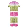 thumbnail image 3 of Besolor Womens 2 Piece Lounge Sets Tie Dye Crewneck Short Sleeve Tops and Capris Pants Pajamas Sleepwear, 3 of 7