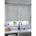 thumbnail image 5 of Sheer Curtains 54 Inch Length, Light Blue Floral Semi Sheer Curtains Light Filtering Window Treatment, Rustic Vintage Flowers Botanical Spring Privacy Voile Drapes for Living Room Bedroom 52x54 Inch, 5 of 7
