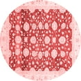 thumbnail image 1 of Ahgly Company Machine Washable Indoor Round Oriental Red Traditional Area Rugs, 5' Round, 1 of 4