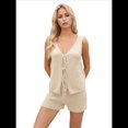 thumbnail image 1 of Conjunto de 2 Piezas de Ropa de Estar Informal de Punto para Mujer, con Escote en V y Lazo Frontal, Chaleco y Pantalones Cortos A Juego, para Playa Albaricoque M, 1 of 7