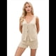 thumbnail image 1 of Conjunto de 2 Piezas de Ropa de Estar Informal de Punto para Mujer, con Escote en V y Lazo Frontal, Chaleco y Pantalones Cortos A Juego, para Playa Albaricoque XL, 1 of 7