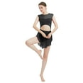 thumbnail image 2 of IBTOM CASTLE Women Lyrical Dance Dress Tank Bodysuit Cut Out Front Ballet Leotard Morden Contemporary Dancewear XL Black, 2 of 8