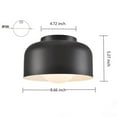 thumbnail image 6 of Claxy Matte Black Dome Flush Mount Ceiling Light with Globe Milk Glass Shade, 6 of 6