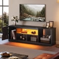 thumbnail image 5 of Bestier 63" LED TV Stand for TVs up to 70", Gaming Entertainment Center with PS5 Storage, Modern Media Console Table with 2-Tier Storage Shelves, Black Marble, 5 of 7