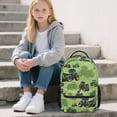 thumbnail image 5 of Jeiento Kids School Backpack, Water-Resistant Lightweight Bookbag with Adjustable Straps, Multiple Organizer Pockets for Boys Girls, 16 Inch for Elementary School, Green Tractor, 5 of 7