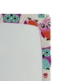 thumbnail image 3 of Ambesonne Owls Fitted Sheet, Happy Modern, Full Size, Orange Fuchsia Seafoam, 3 of 3